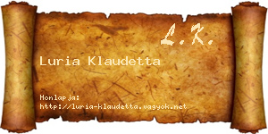 Luria Klaudetta névjegykártya